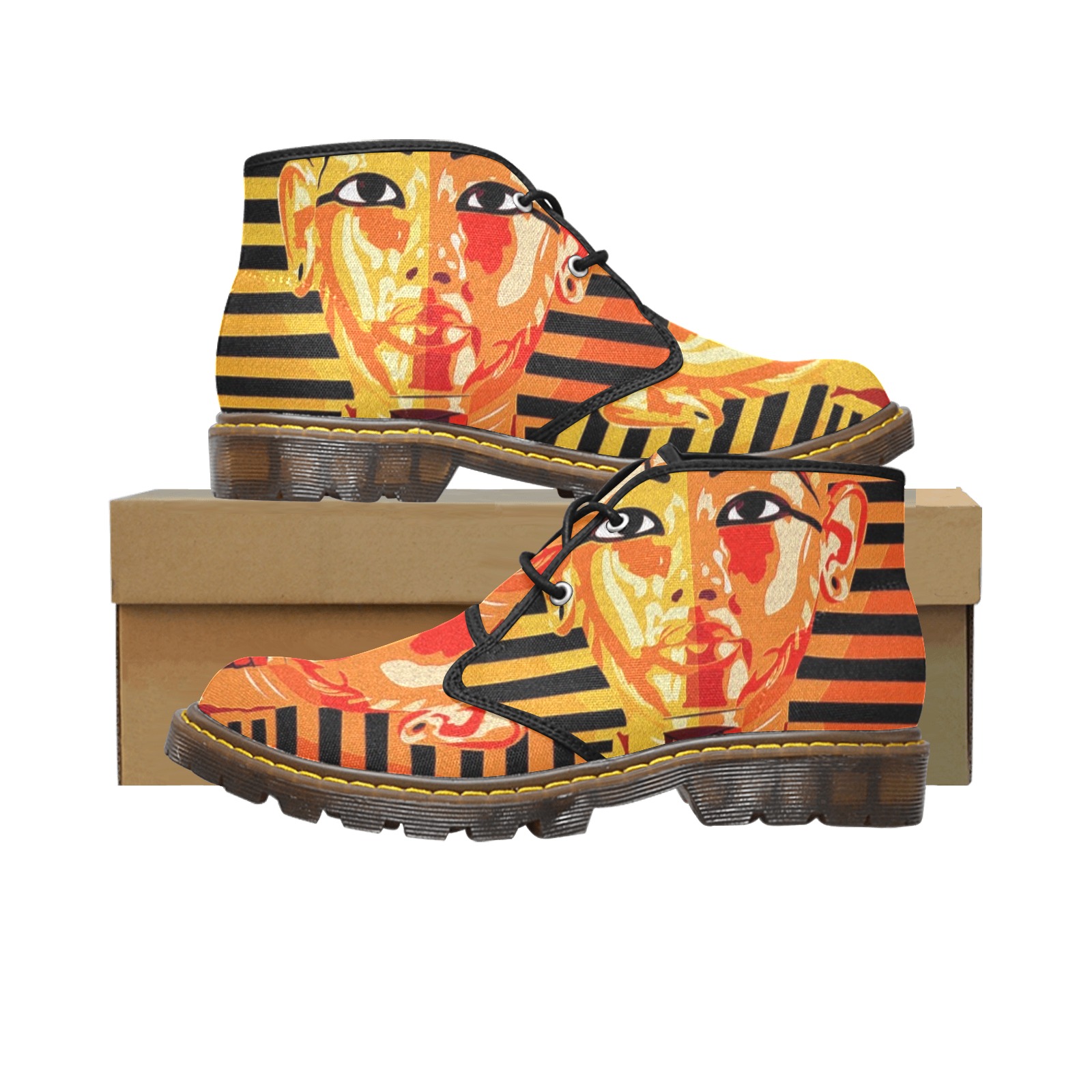 GOLDEN SLUMBER-KING TUT 2 Women's Canvas Chukka Boots (Model 2402-1)