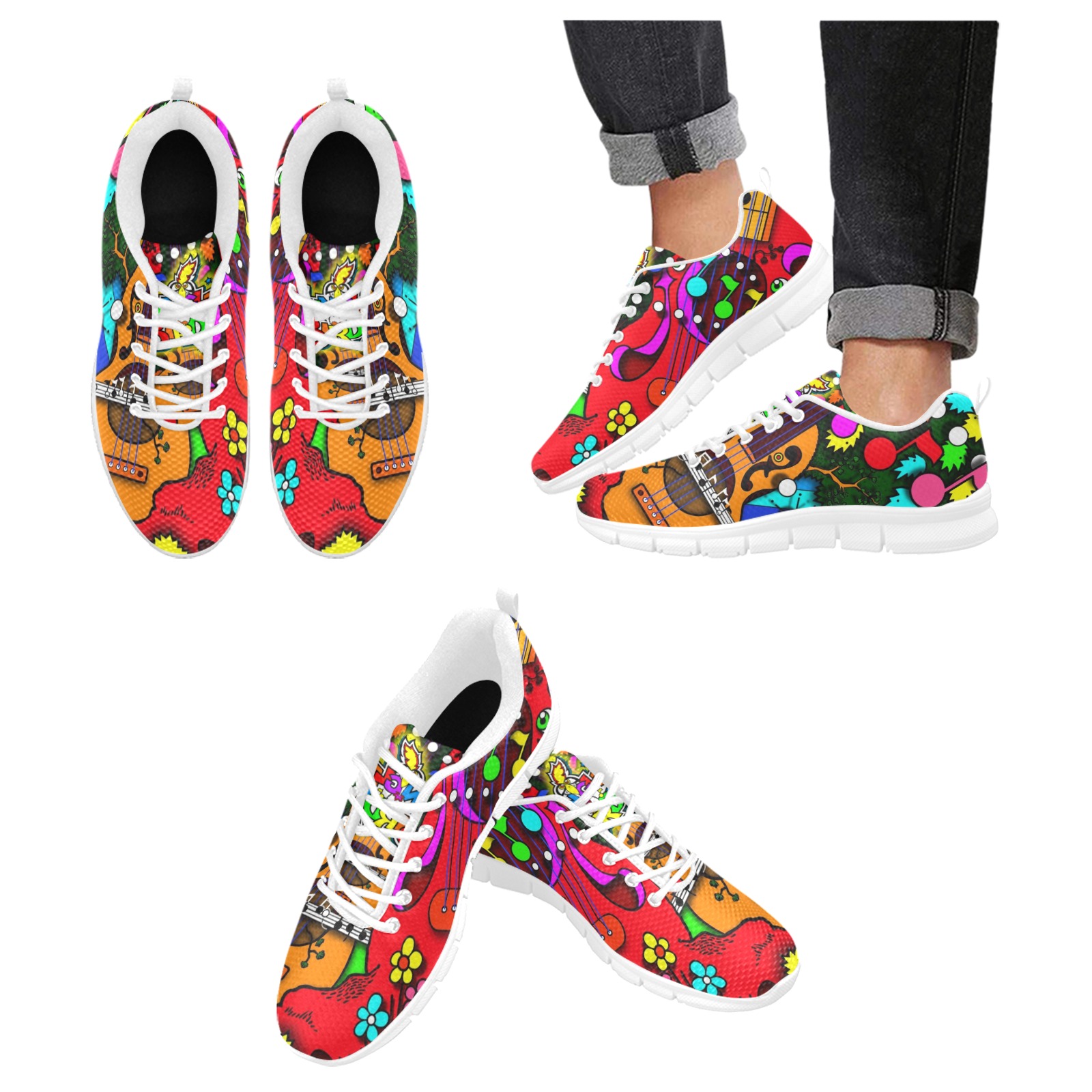 ITEM 27 - SHOES - GUITAR TREE FOREST Women's Breathable Running Shoes (Model 055)