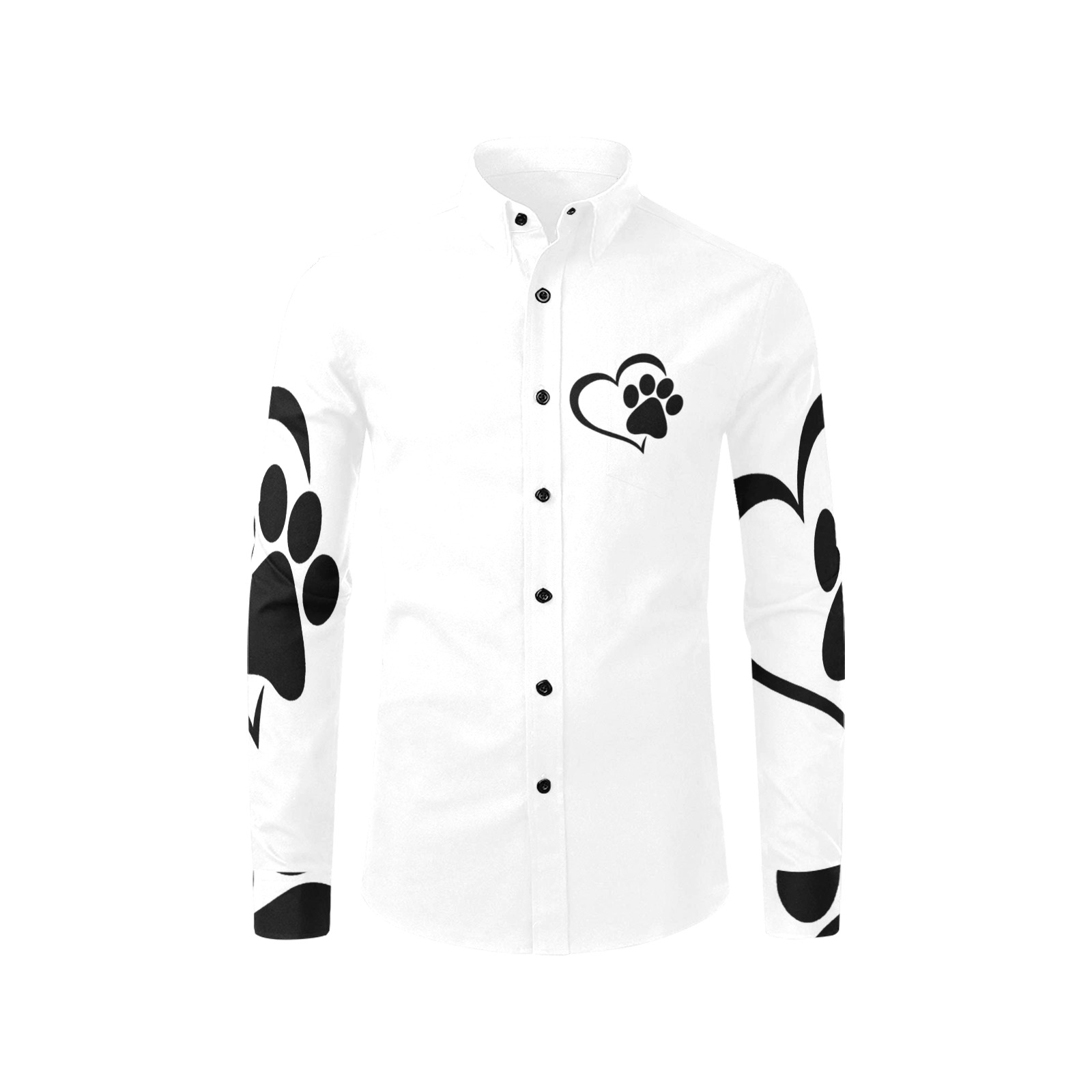 Puppy White Style by Fetishworld Men's All Over Print Casual Dress Shirt (Model T61)
