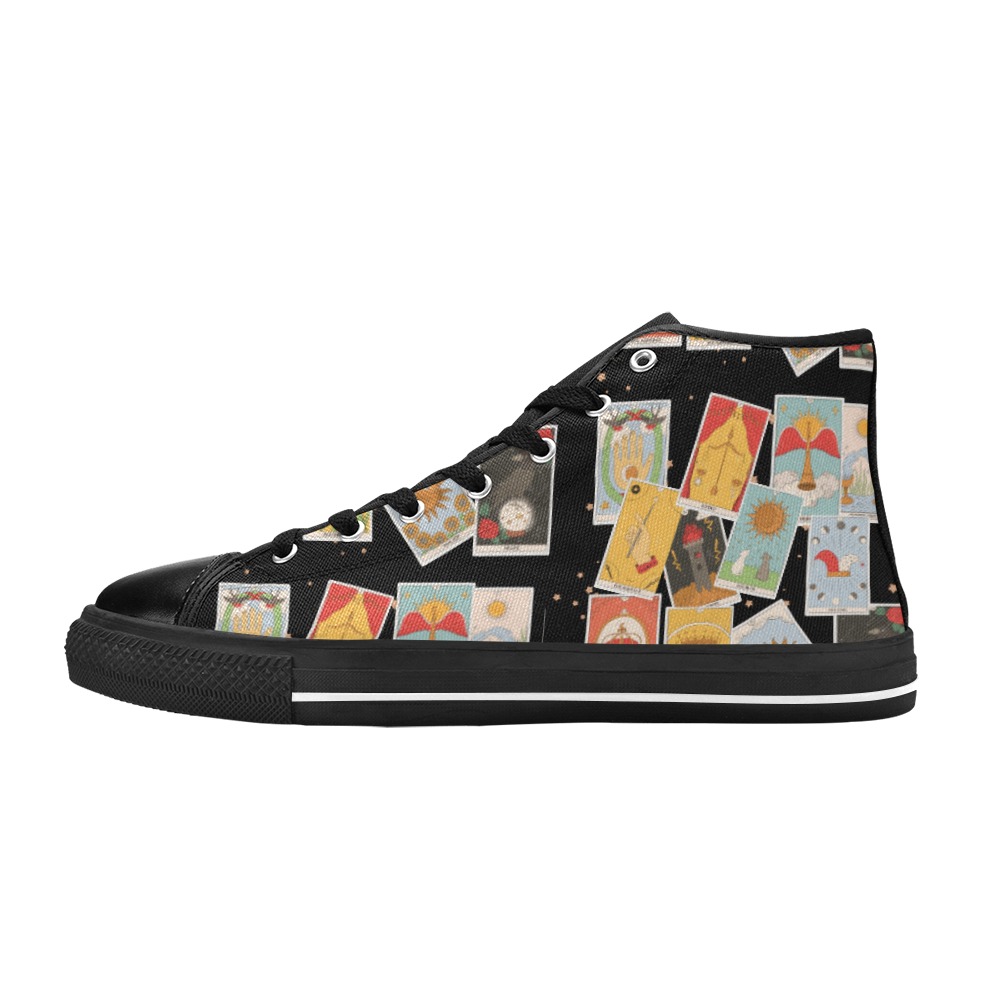 tarot ladys boot Women's Classic High Top Canvas Shoes (Model 017)