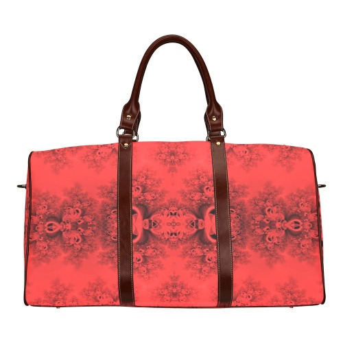 Autumn Reds in the Garden Frost Fractal Waterproof Travel Bag/Small (Model 1639)