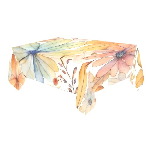 Watercolor Floral 2 Thickiy Ronior Tablecloth 90"x 60"