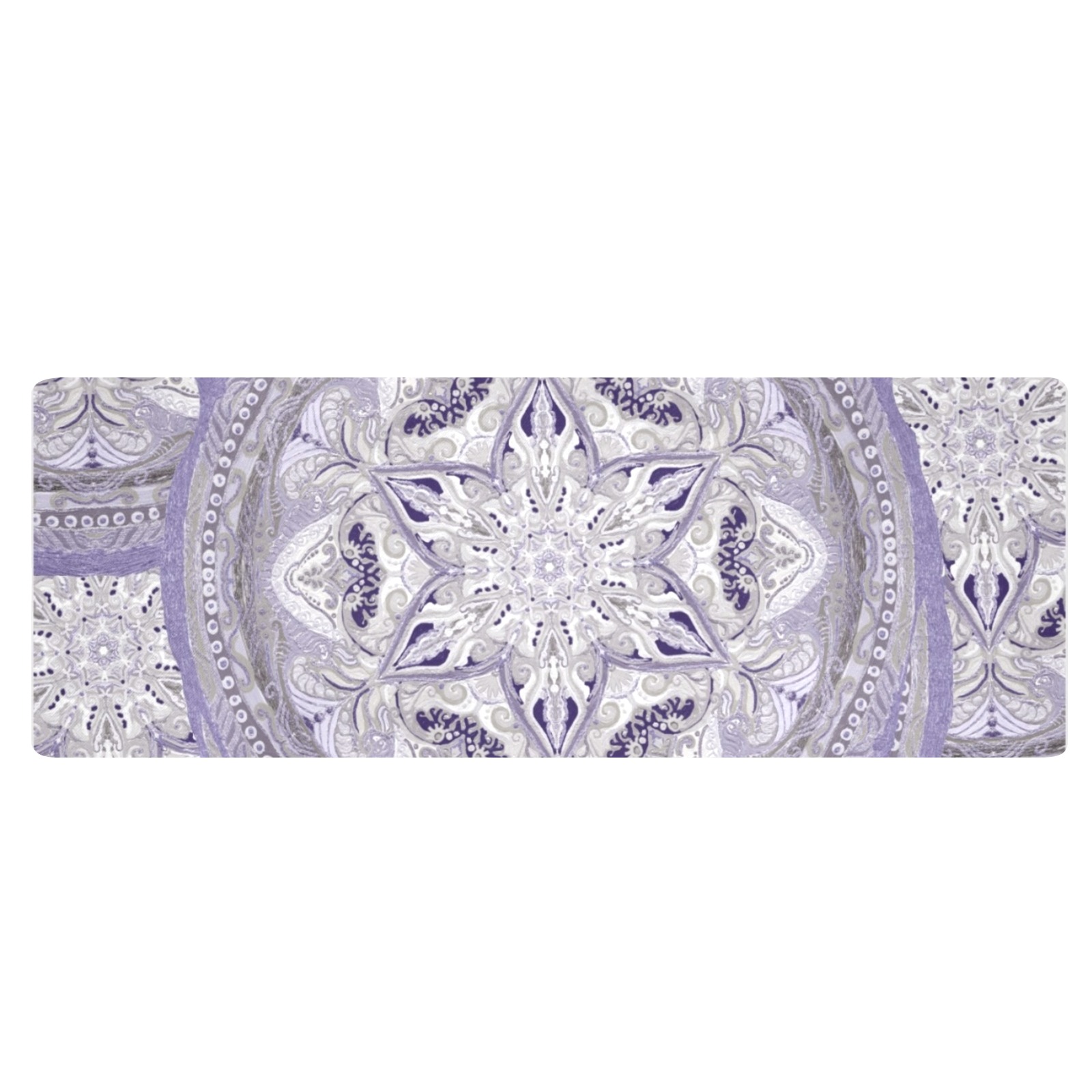 embroidery-pale purple and beige Kitchen Mat 48"x17"