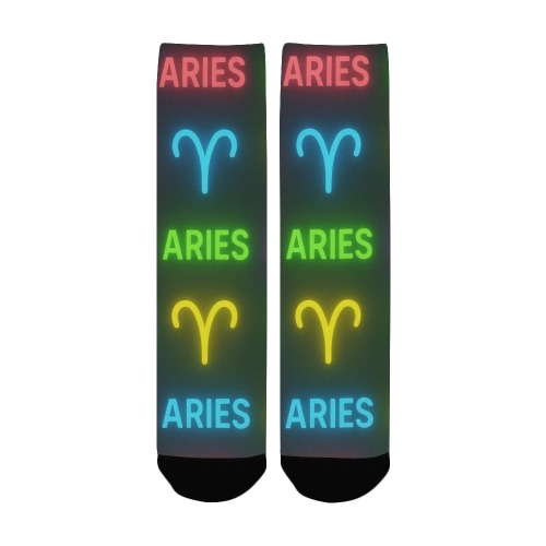 Neon Aries Zodiac Pattern