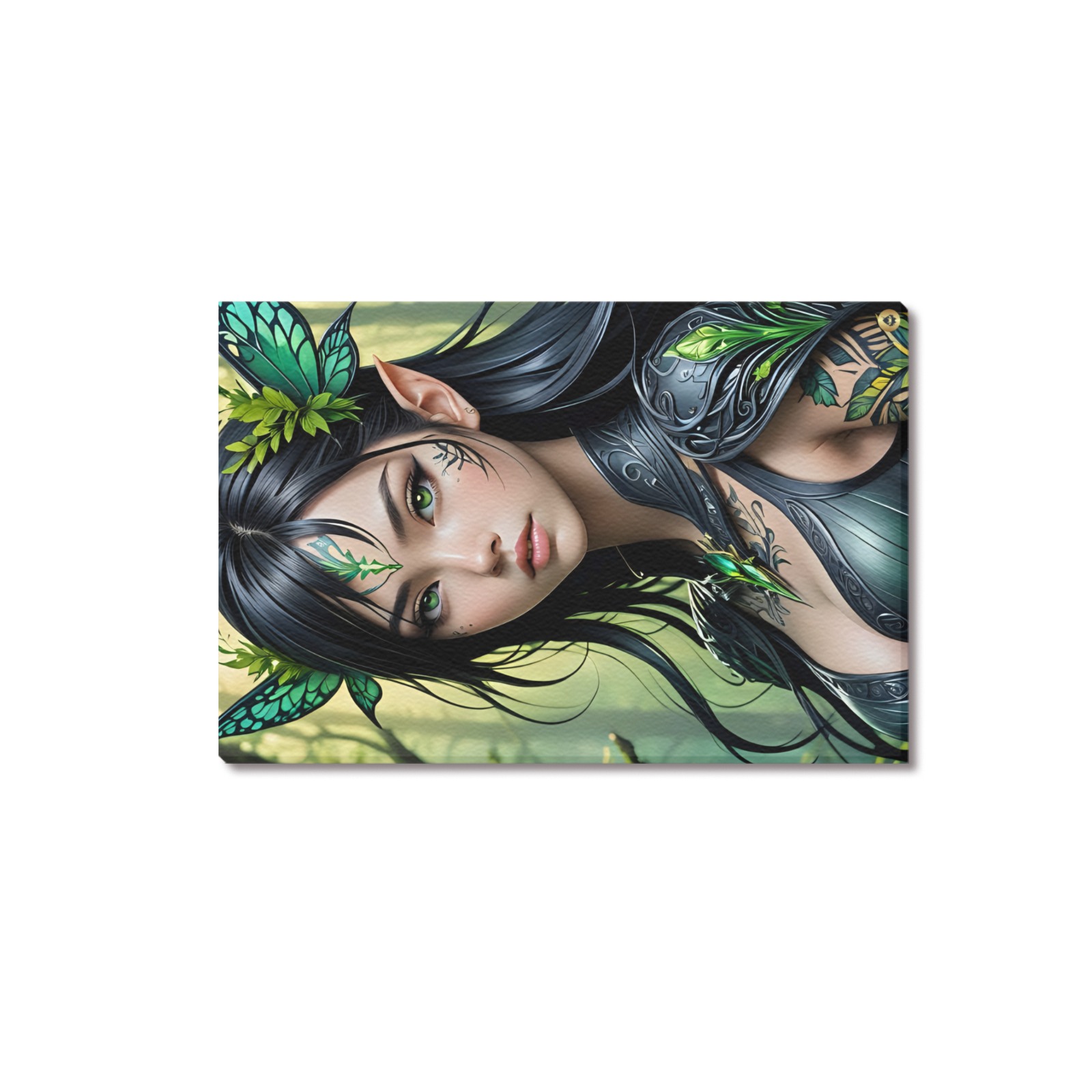 FOREST FAIRY - GREEN #1 Upgraded Canvas Print 12"x18"