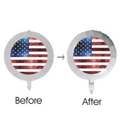 Sparkly USA flag America Red White Blue faux Sparkles patriotic bling 4th of July Foil Balloon (18inch)