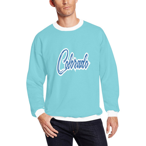 BLUE All Over Print Crewneck Sweatshirt for Men (Model H18)