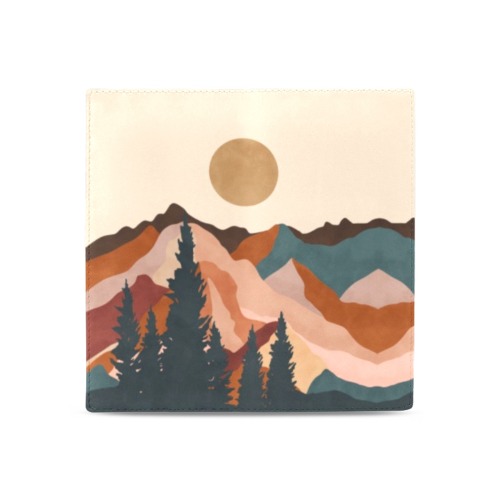 Landscape mountain sunset Women's Leather Wallet (Model 1611)