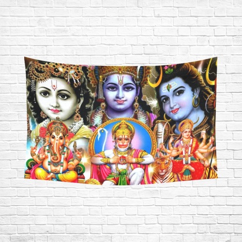 HINDUISM Cotton Linen Wall Tapestry 90"x 60"