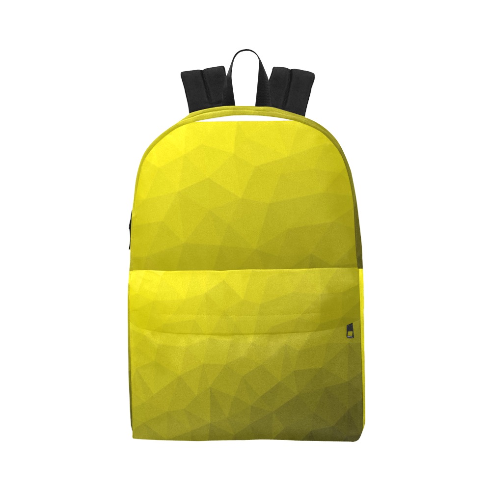 Yellow gradient geometric mesh pattern Unisex Classic Backpack (Model 1673)
