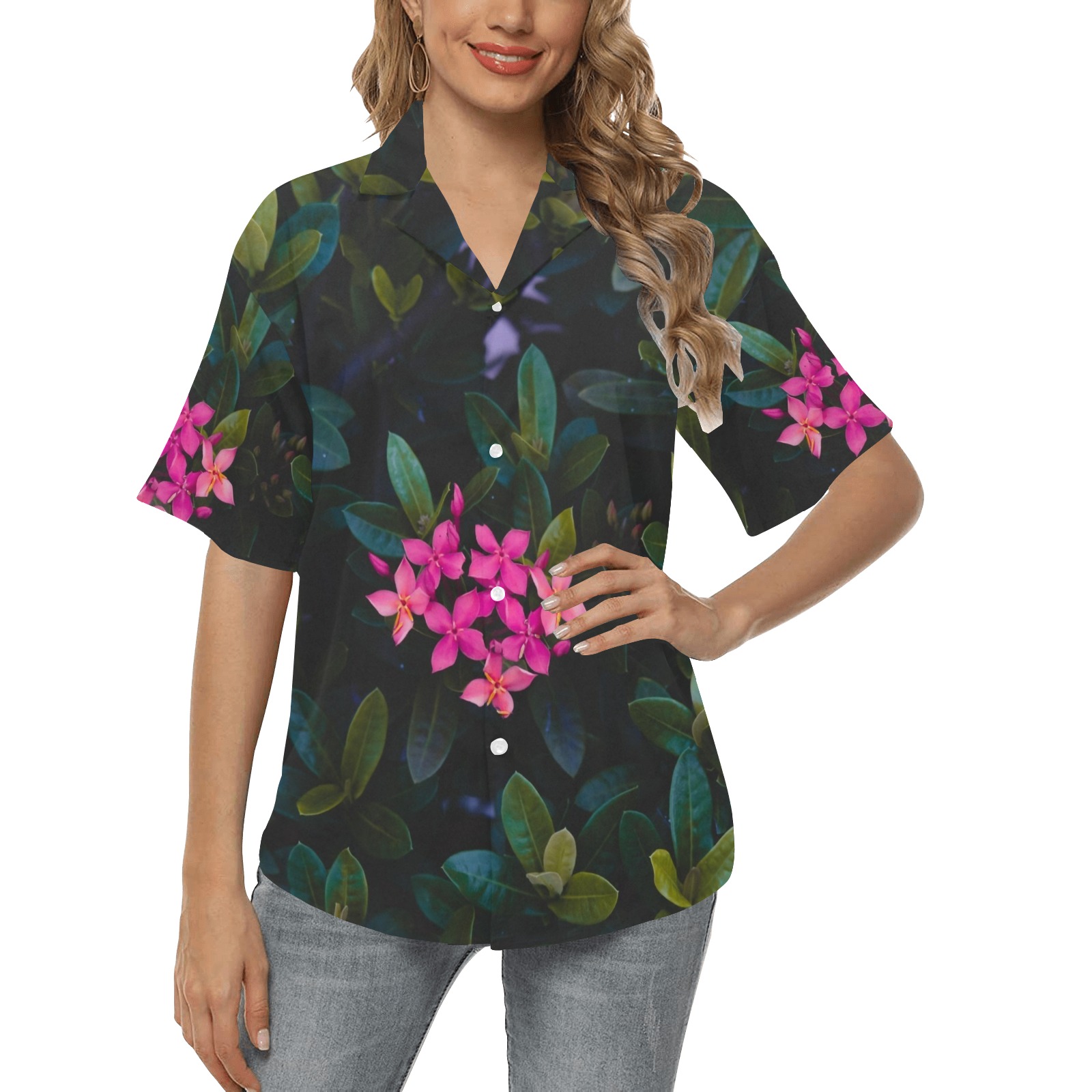 Pinks All Over Print Hawaiian Shirt for Women (Model T58)