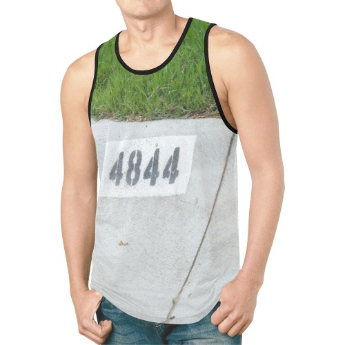 Street Number 4844 with Black Collar New All Over Print Tank Top for Men (Model T46)