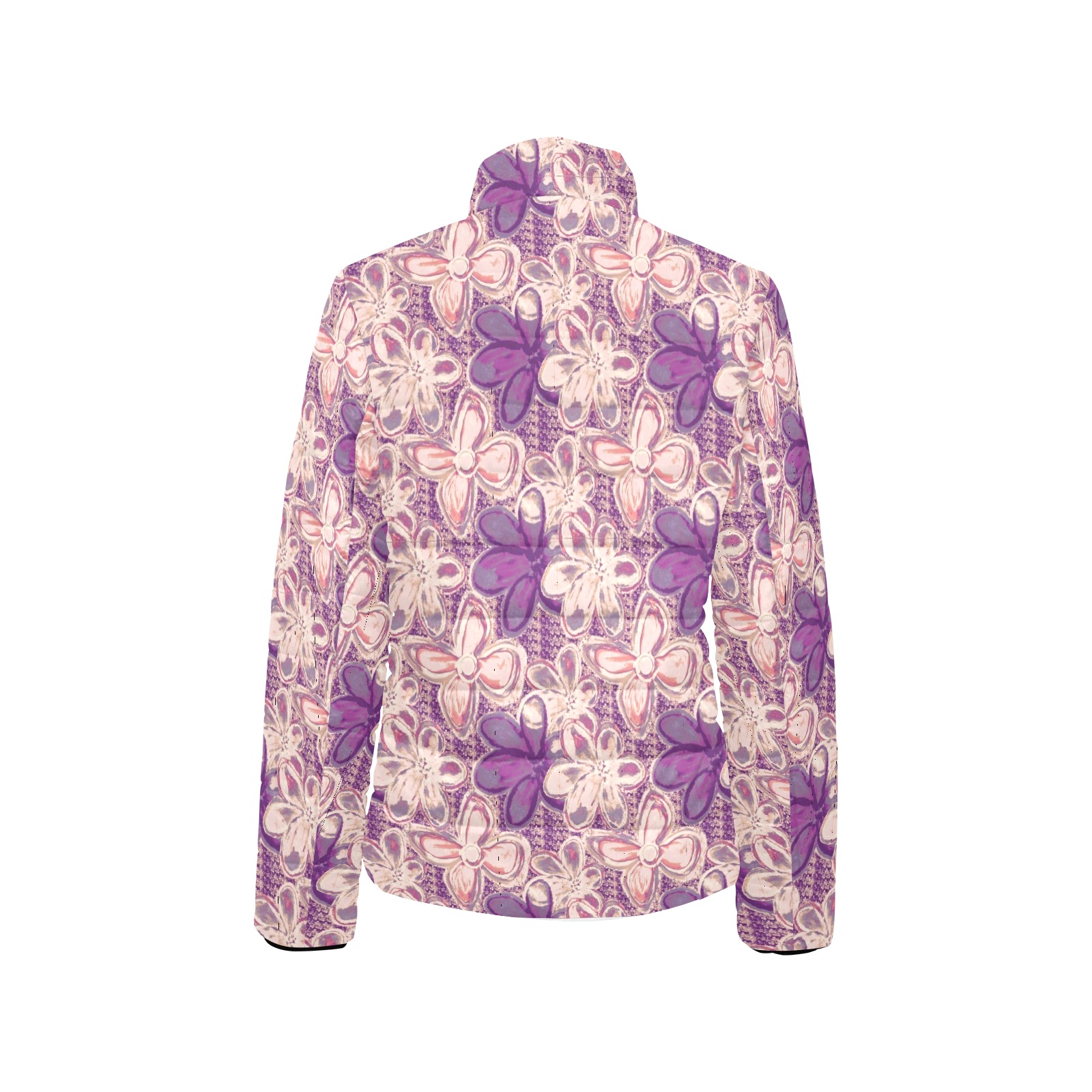 Fashionable floral Women's Stand Collar Padded Jacket (Model H41)