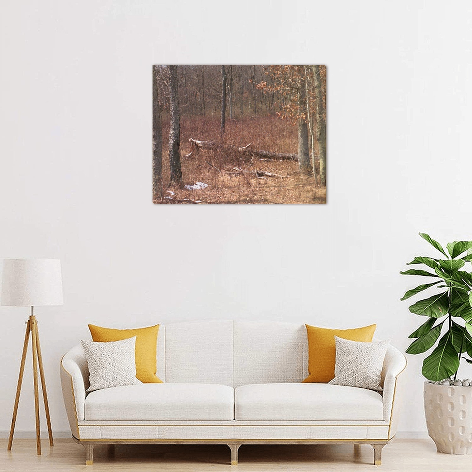 Falling tree in the woods Upgraded Canvas Print 20"x16"