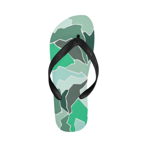 Green military camouflaged flip flop Flip Flops for Men/Women (Model 040)