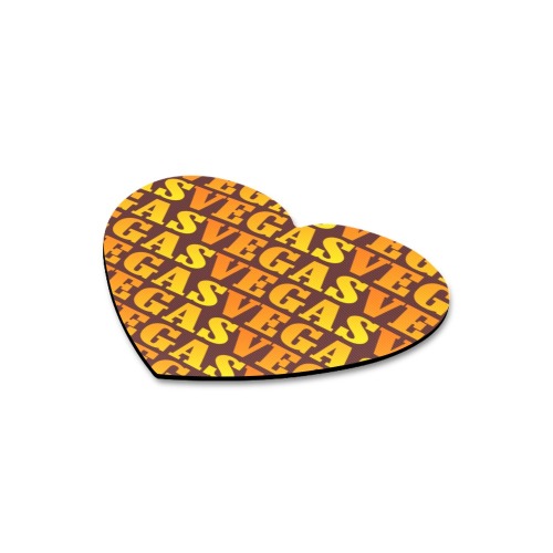 Golden VEGAS Pattern - Brown Heart-shaped Mousepad