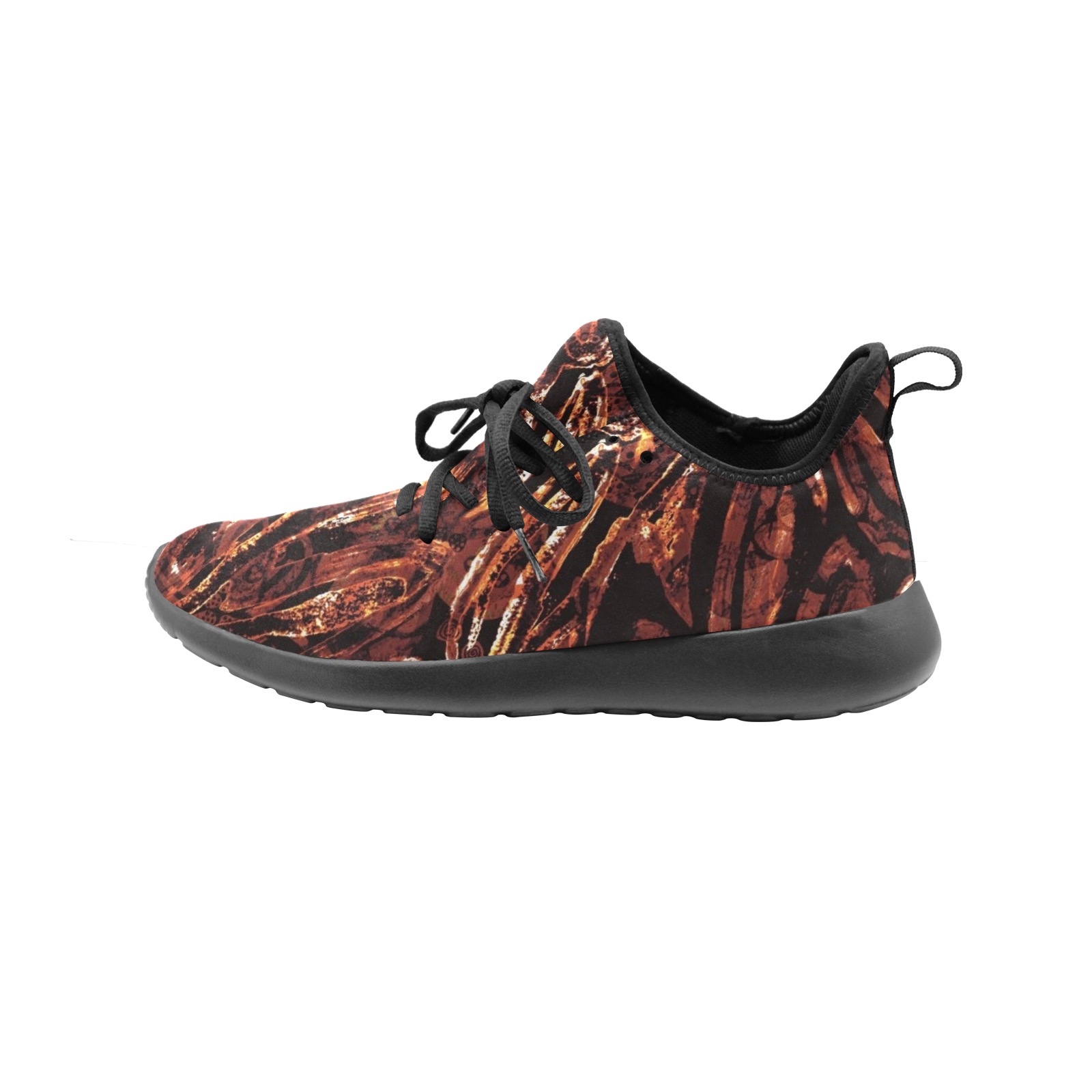 Abstract Style-Golden brown Women's One-Piece Vamp Sneakers (Model 67502)
