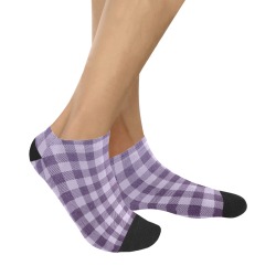 Pastel Purple Plaid Men's Ankle Socks