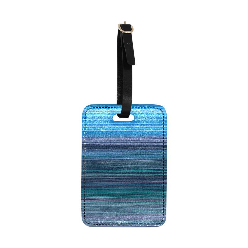 Abstract Blue Horizontal Stripes Luggage Tag