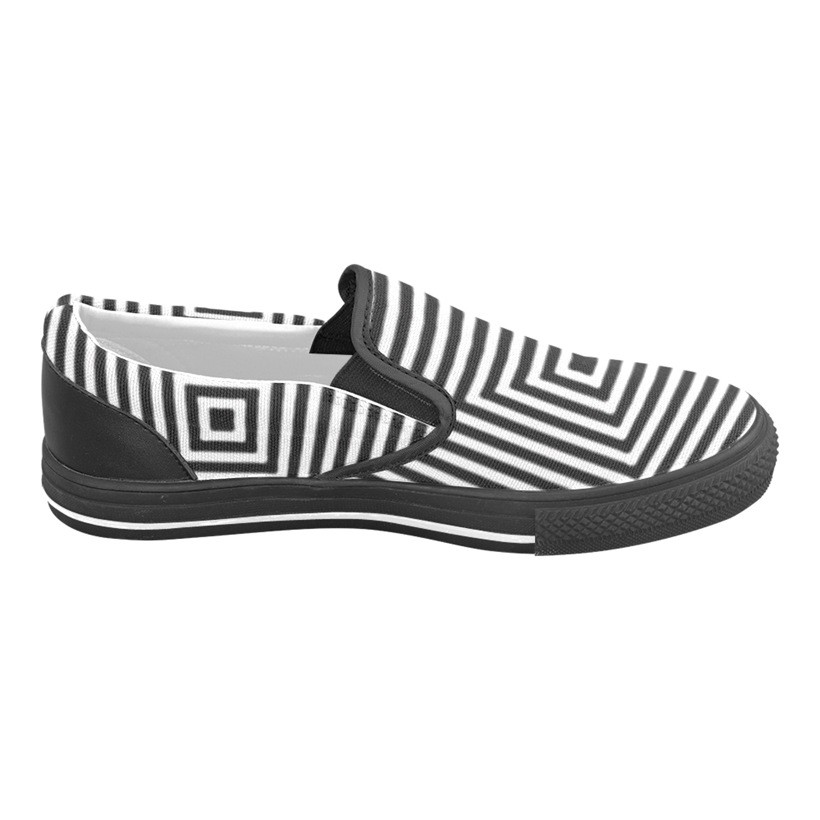 Squares Men's Unusual Slip-on Canvas Shoes (Model 019)