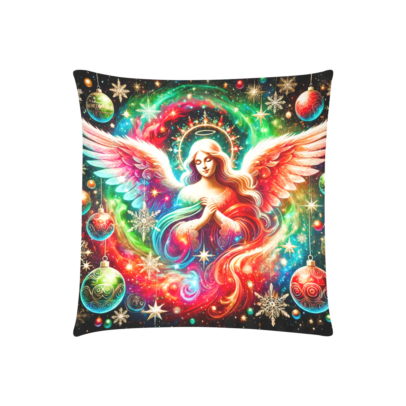 Christmas angel 20x20 Custom Zippered Pillow Cases 20"x20" (Two Sides)