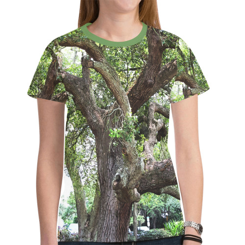 Oak Tree In The Park 7659 Stinson Park Jacksonville Florida New All Over Print T-shirt for Women (Model T45)