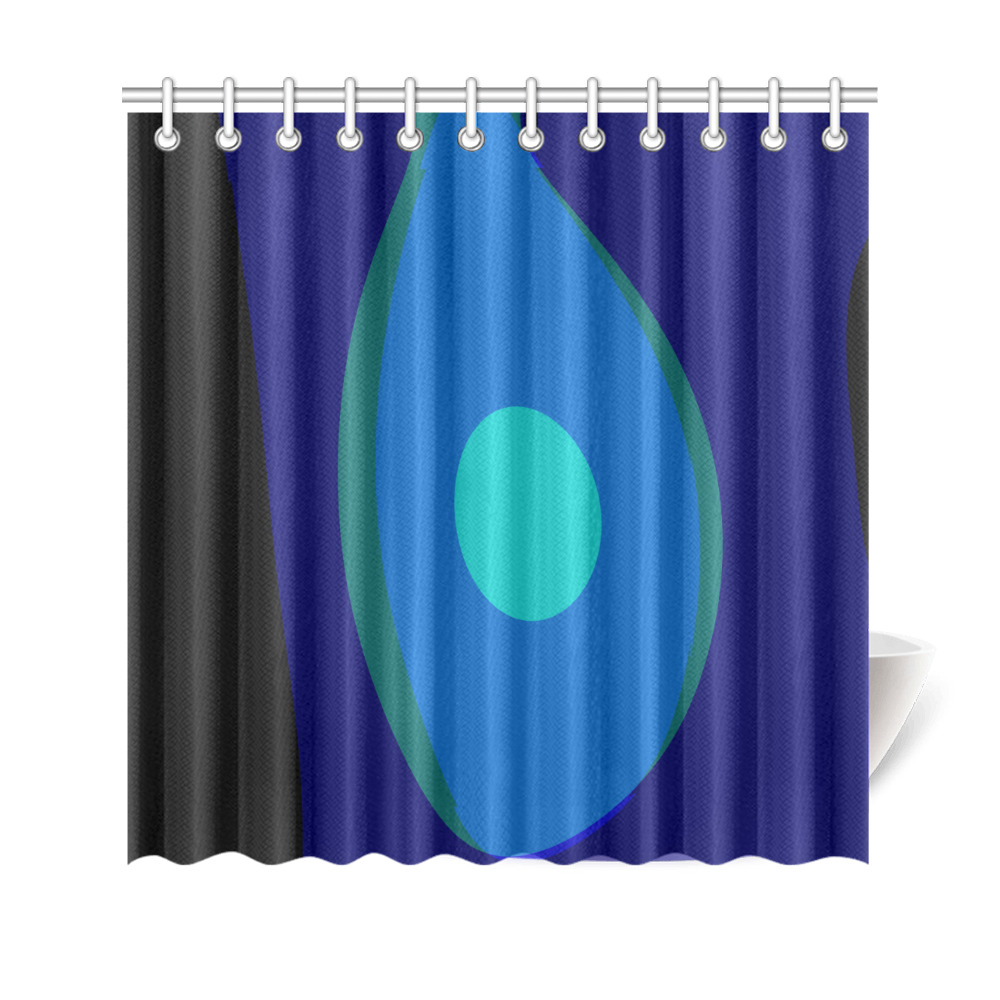 Dimensional Blue Abstract 915 Shower Curtain 69"x70"