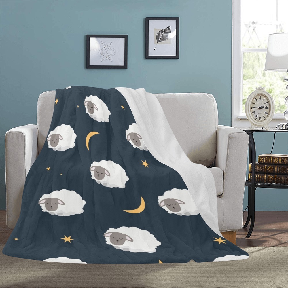Sheep and Half Moon Ultra-Soft Micro Fleece Blanket 54"x70"