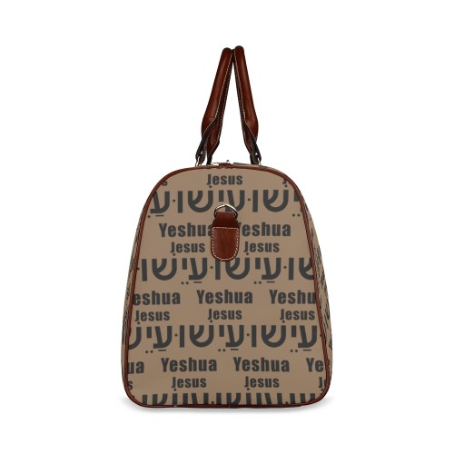 Tan Yeshua Tote Bag Small Dark Brown Handle Waterproof Travel Bag/Small (Model 1639)