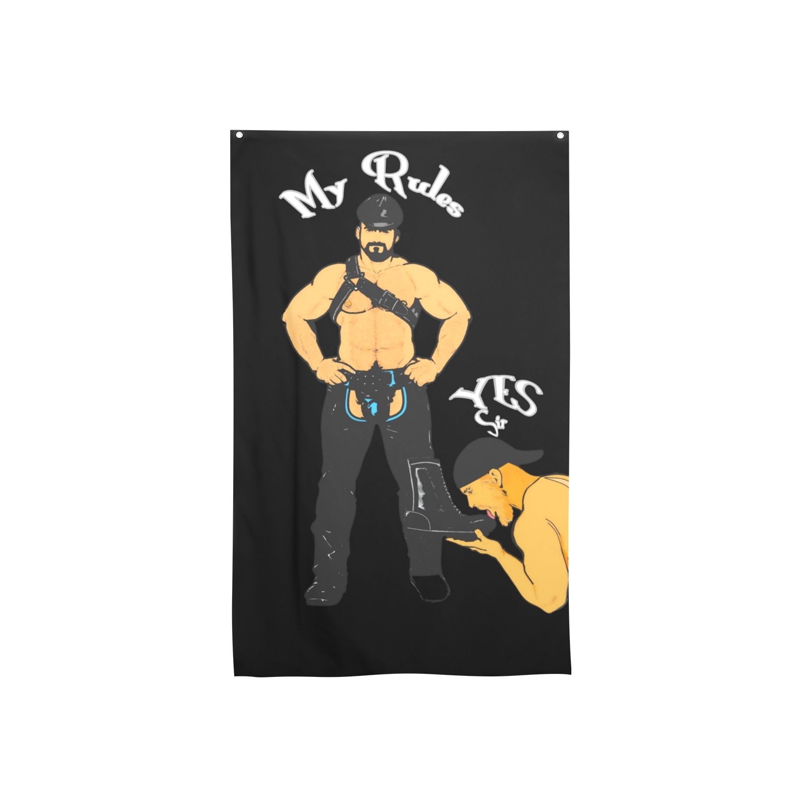 My rules /Yes Sir by Fetishworld House Flag 34.5"x56"