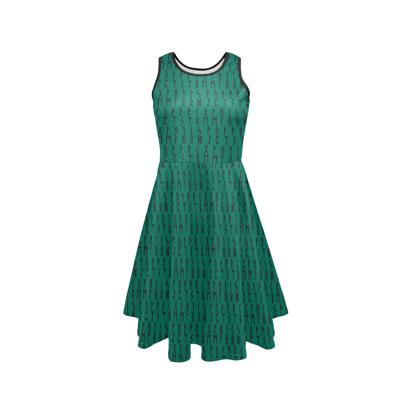 RUNE CASTING Green Sleeveless Expansion Dress (Model D60)