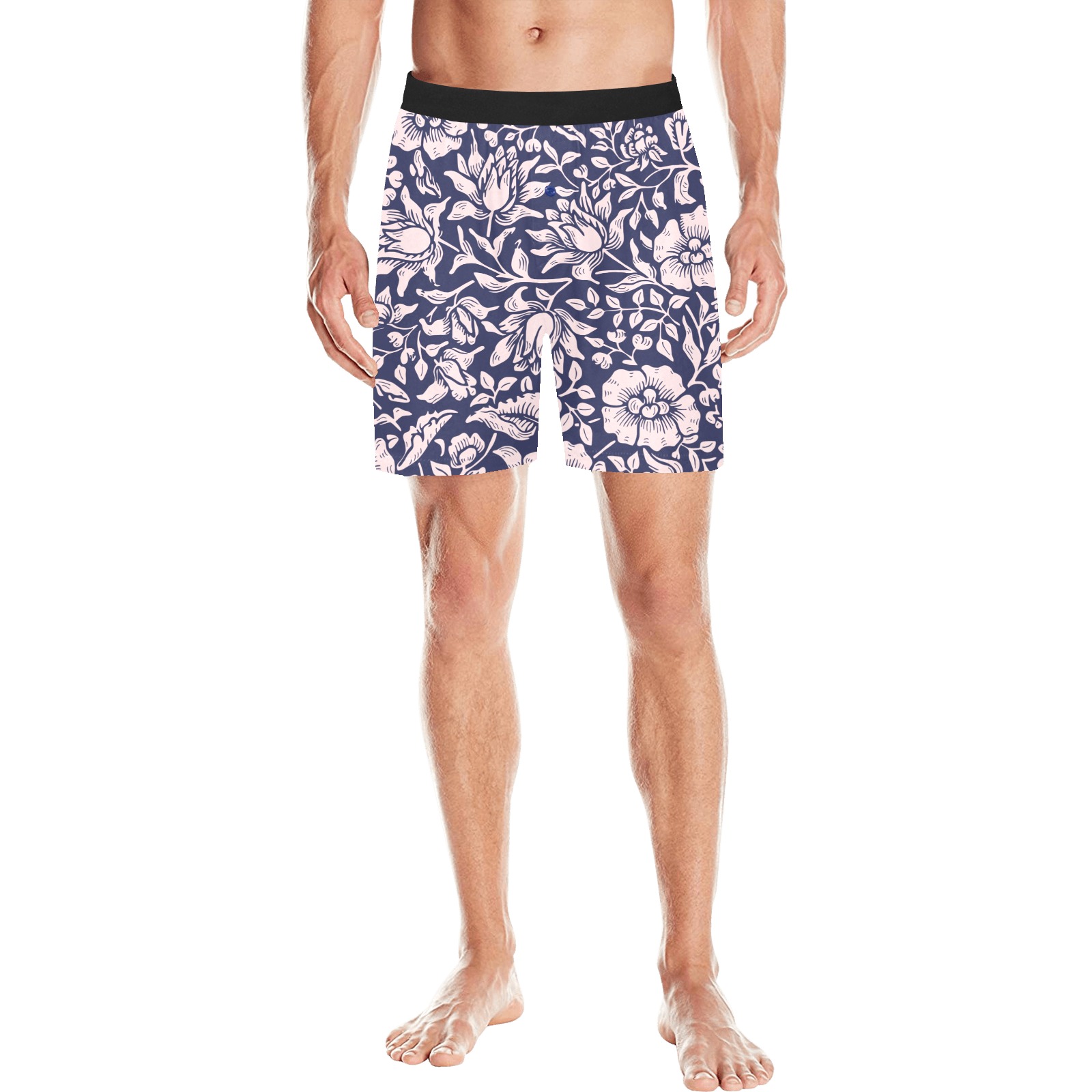 Shorts Men's Mid-Length Pajama Shorts (Model L46)