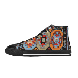 Folk Art Men’s Classic High Top Canvas Shoes (Model 017)