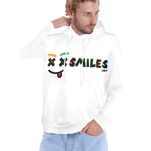 XXsmiles White Hoodie Men's All Over Print Hoodie (Model H61)