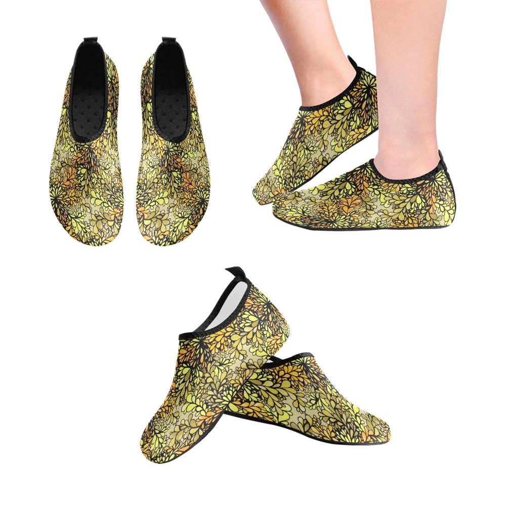 Citrus Splash - Small Pattern Women's Slip-On Water Shoes (Model 056)