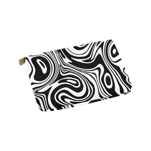 Black and White Marble Carry-All Pouch 9.5''x6''
