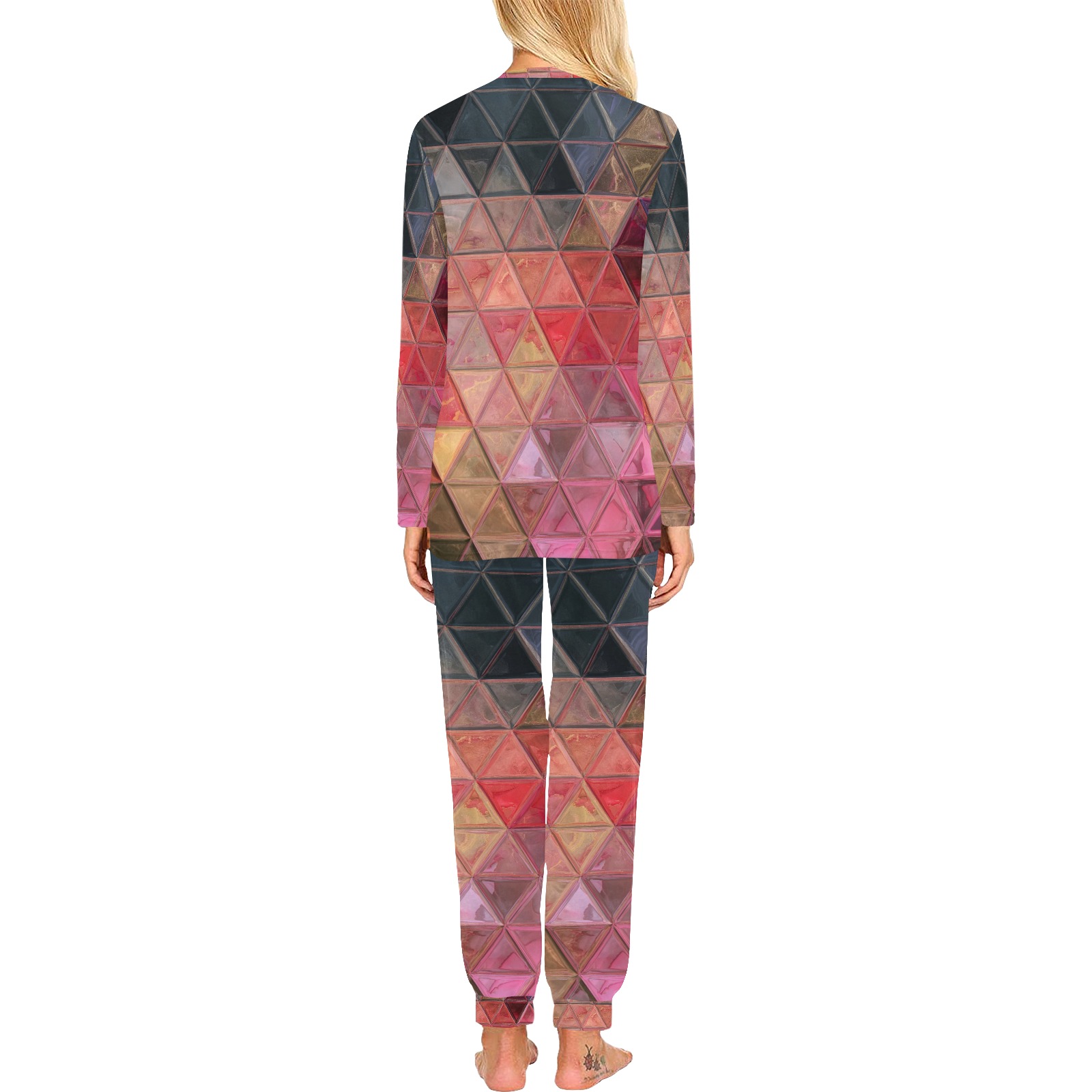 mosaic triangle 3 Women's All Over Print Pajama Set