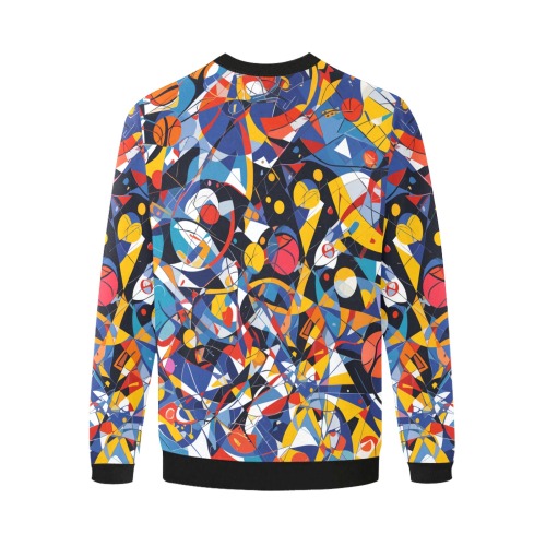 Fantasy basketball sport geometric abstract art. Men's Oversized Fleece Crew Sweatshirt (Model H18)