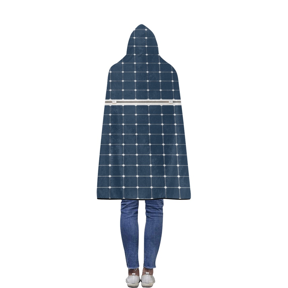 Solar Technology Power Panel Image Sun Energy Flannel Hooded Blanket 40''x50''