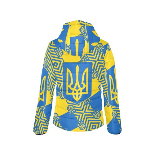 UKRAINE 2 Women's Padded Hooded Jacket (Model H46)