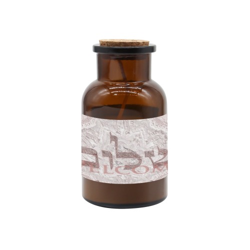 shalom  Welcome one color brown Tawny Medicine Bottle Candle Cup (Rose Sandal)