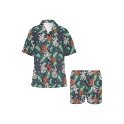 Modern elephants in the jungle Women's V-Neck Short Pajama Set