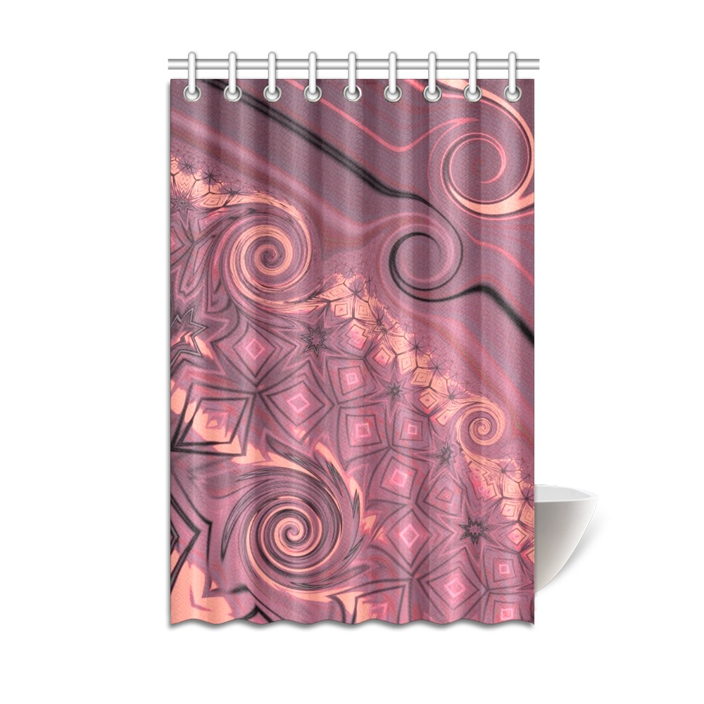 Elegant Mauve Abstract with Swirls Shower Curtain 48"x72"
