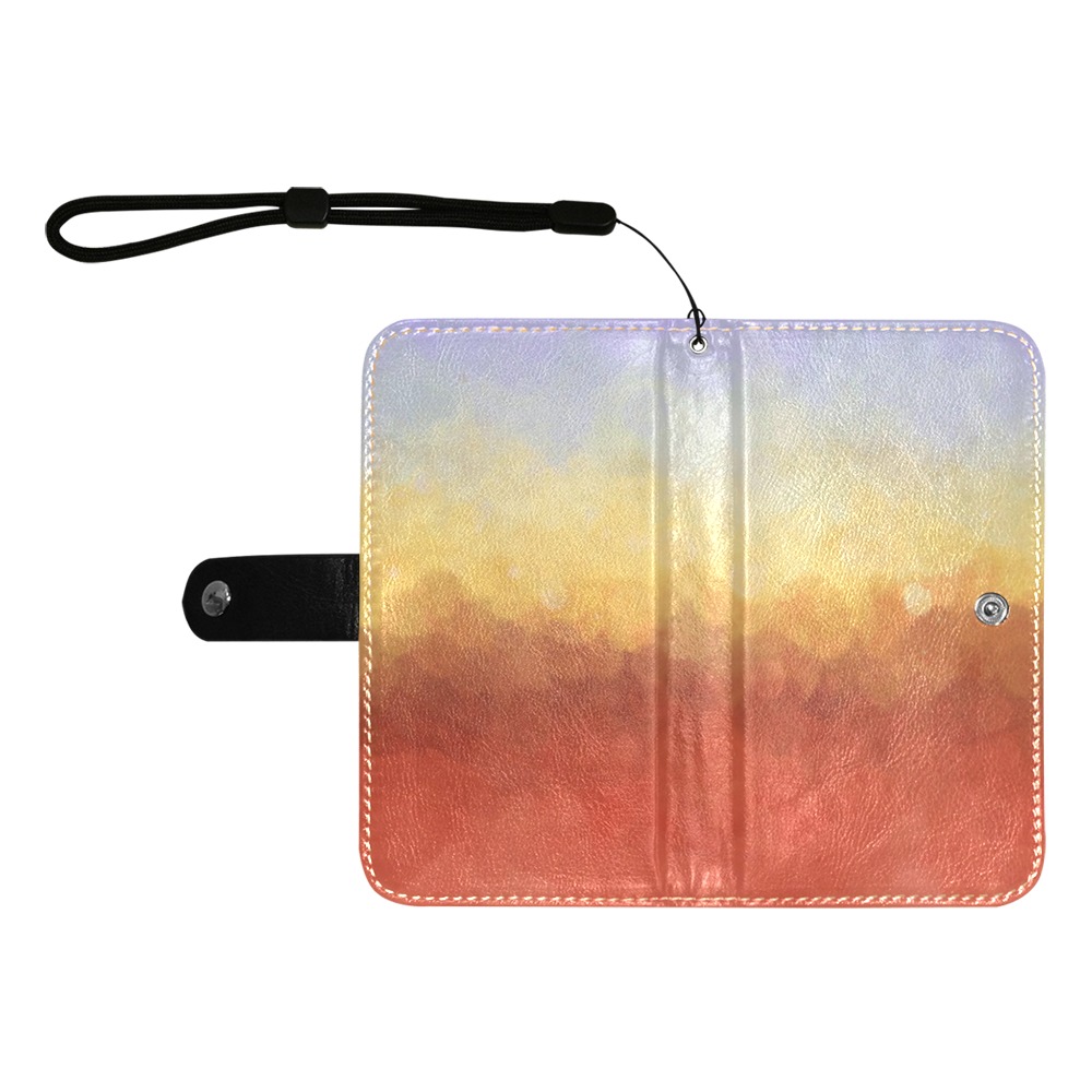 Artistic stripes brushes Flip Leather Purse for Mobile Phone/Large (Model 1703)