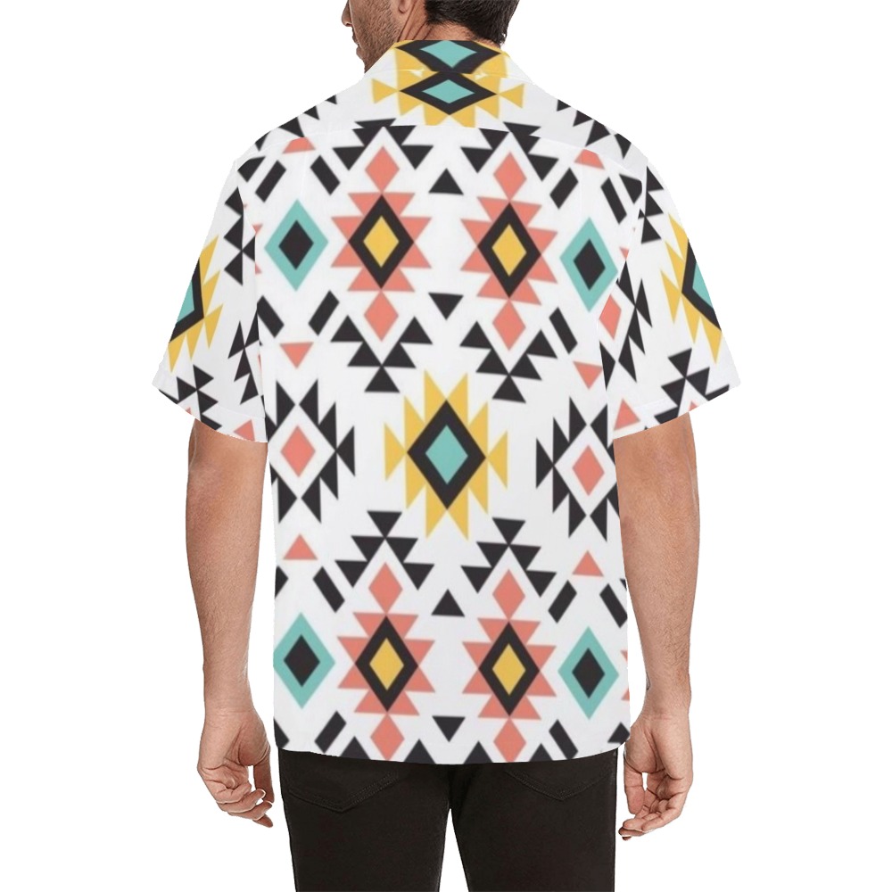 Colorful aztec design Hawaiian Shirt with Merged Design (Model T58)