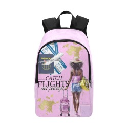 Catch Flights Not Feelings Melanin Afircan American Woman  Travel Backpack Fabric Backpack for Adult (Model 1659)