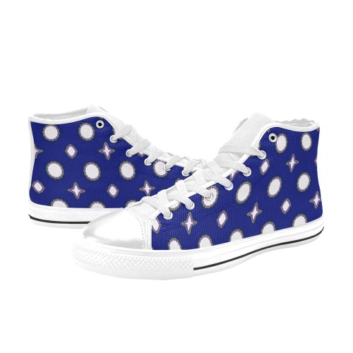 BCC w white High Top Canvas Shoes for Kid (Model 017)