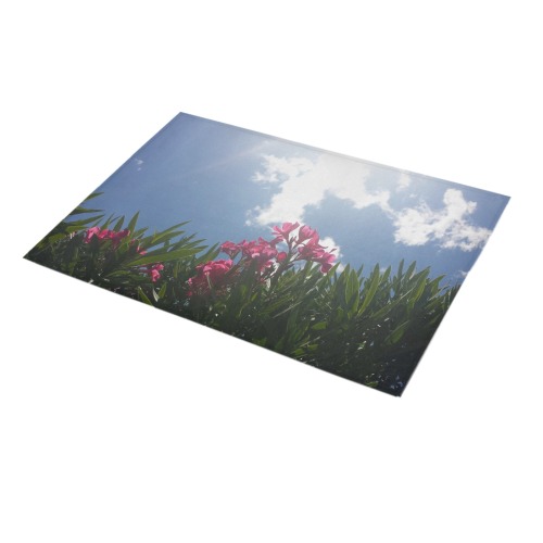Pink Flowers & Sky Azalea Doormat 30" x 18" (Sponge Material)