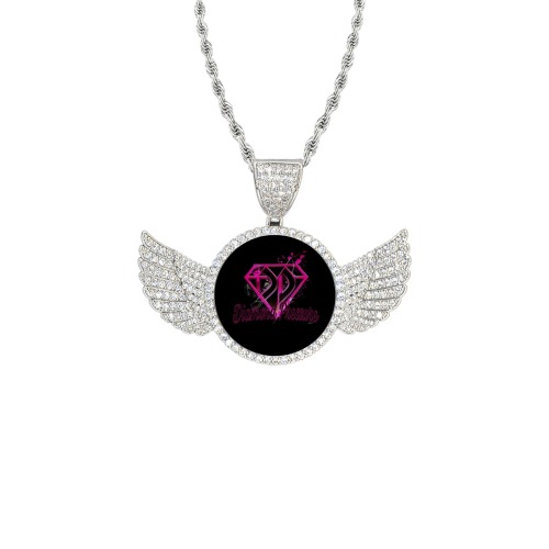 C8D35426-E53C-498A-8EA6-A0B7A649A6BC Wings Silver Photo Pendant with Rope Chain