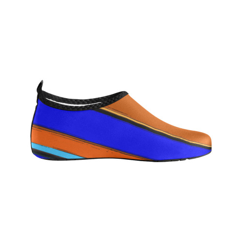 Abstract Blue And Orange 930 Kids' Slip-On Water Shoes (Model 056)